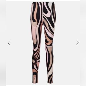 Emilio Pucci Black and Cream Patterned Leggings